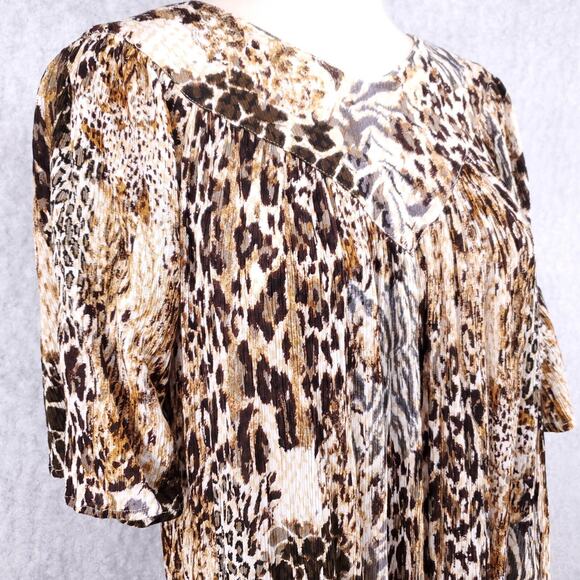 Patio Dress Sz S Animal Leopard Print Side Pockets MUMU Lounge Pullover Boho - Picture 2 of 13